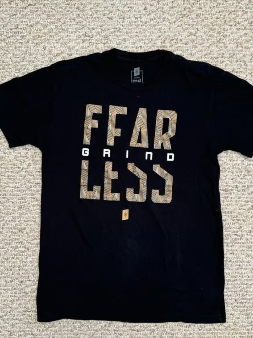 md Fearless Grind T Shirt Tee Black Medium